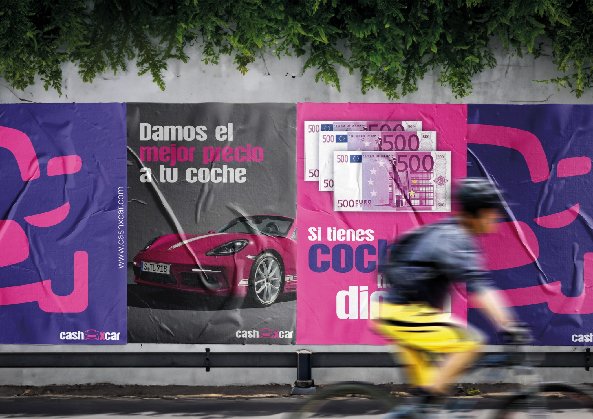 Campaña publicitaria de Cashxcar en carteles exteriores