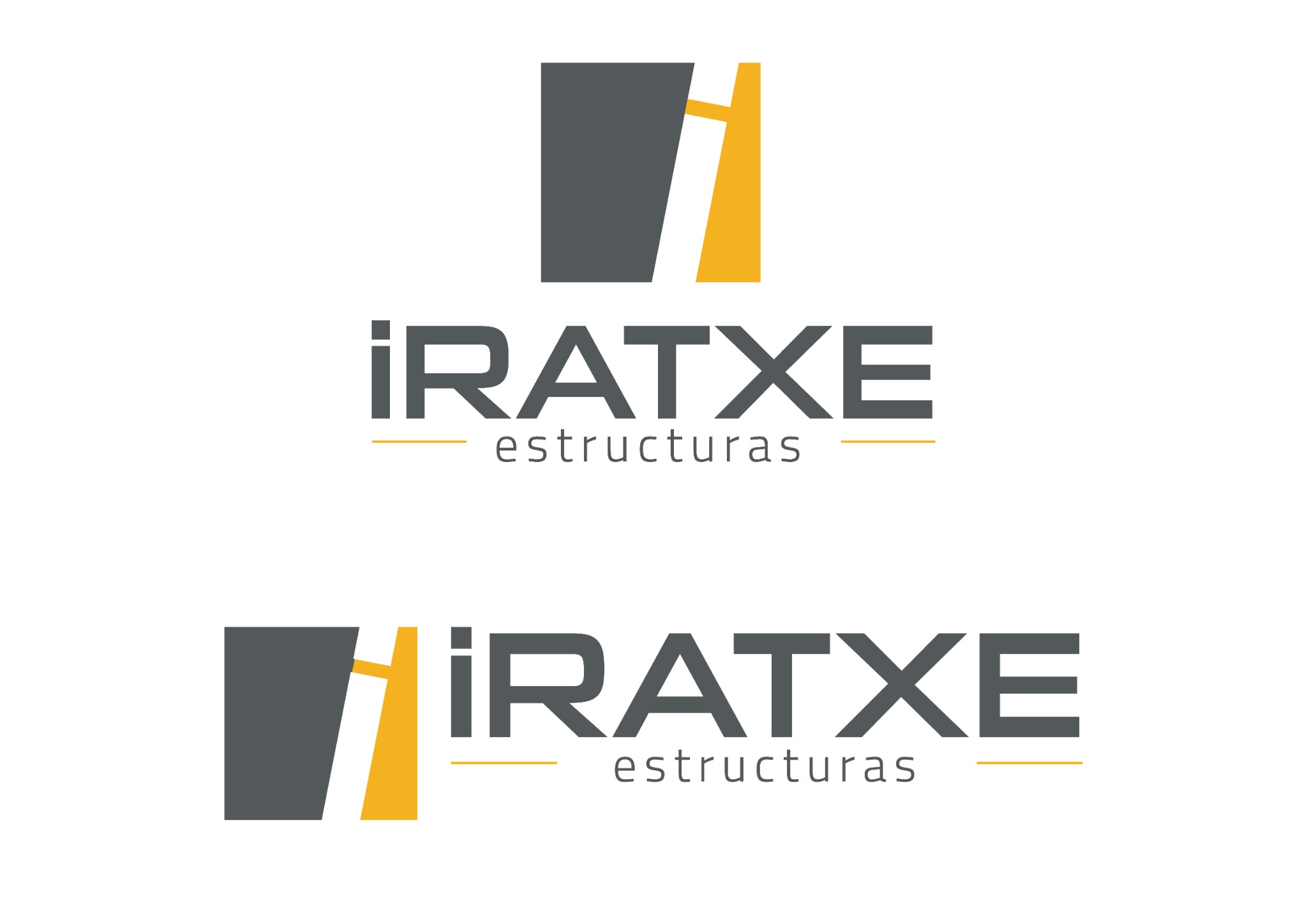 Versiones vertical y horizontal del logotipo Iratxe Estructuras