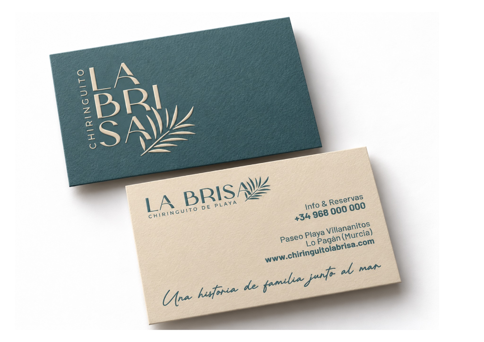 Diseño de tarjetas corporativas de La Brisa